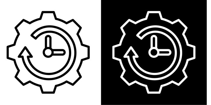 Time Management  Icon Set White Style Collection