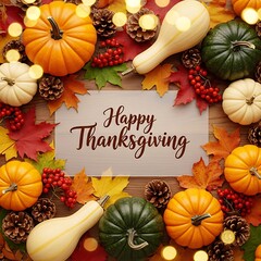 Naklejka premium Happy Thanksgiving Day! 2025 ThaknsGiving | 27 November