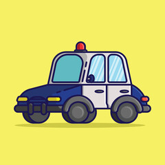 Simple Police Car Cartoon vector illustration world sustainable transport day concept icon isolated © Satisfactoons