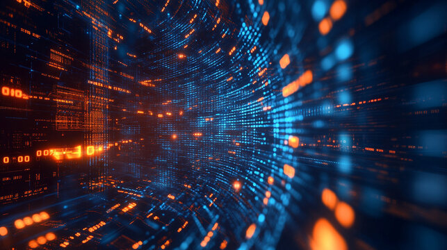 Bright digital background filled with abstract code symbols, expressing advanced technology, innovation, and human progress through a vivid, modern, and complex visual aesthetic.
