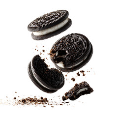 sandwich cookies with cream on white background.PNG
