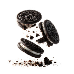 sandwich cookies with cream on white background.PNG