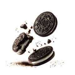 sandwich cookies with cream on white background.PNG