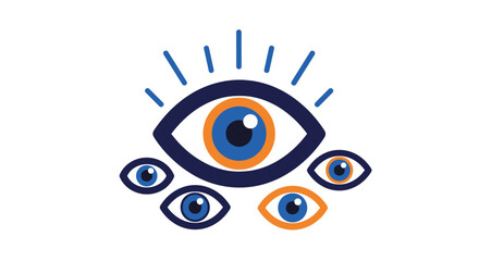 Modern abstract eyes graphic symbolizing surveillance, attention, and awareness in digital concepts