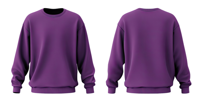 Plum sweatshirt shown front and back on black