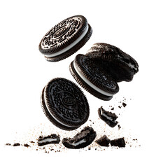 sandwich cookies with cream on white background.PNG