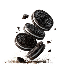 sandwich cookies with cream on white background.PNG