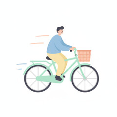 Obraz premium Man Riding Bicycle Cycling Sport Fitness Illustration