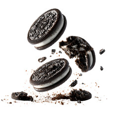 sandwich cookies with cream on white background.PNG