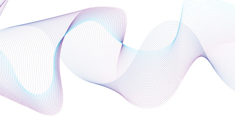 Abstract wave Lines Isolated on white vector illustration