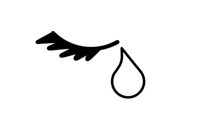 crying eyes icon isolated on white background