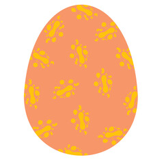 A Whimsical Orange Easter Egg Adorned With A Repeating Pattern Of Yellow Splatters And Spots On A Transparent Background Ideal For Spring Celebrations