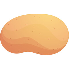 A Single Baked Potato Object With A Transparent Background And Subtle Highlights And Shadows