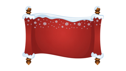 Festive holiday scroll with snowflakes and snow accents ready for your message