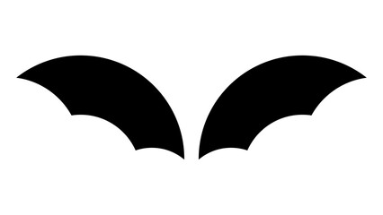 Halloween bat silhouette set isolated on transparent background. Spooky black horror bat graphic. Vector illustration