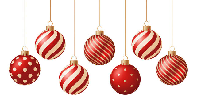 Festive red and gold Christmas ornaments create a joyful holiday season mood