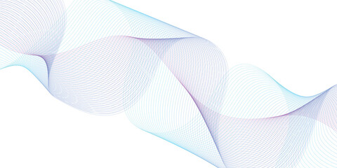 Dynamic blue line wave isolated on transparent background. Abstract sound visualization data. Digital structure of the wave flow of luminous particles