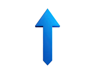 Blue upward arrow, centered on a dark background