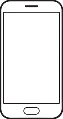 Simple outline drawing of a modern smartphone with blank screen