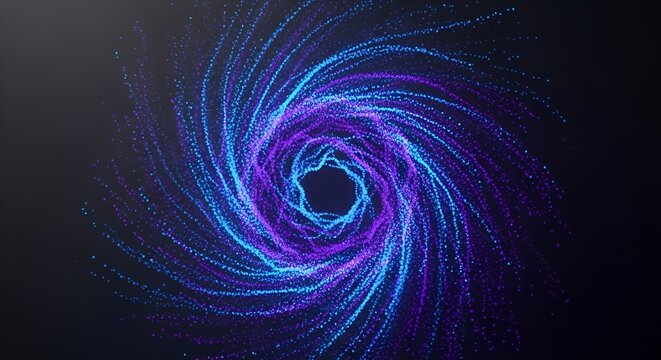 Vibrant swirling galaxy background with mesmerizing blue and purple light trails