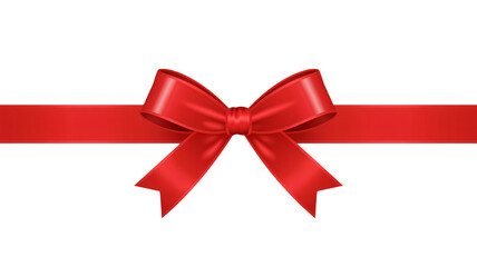 Elegant red satin ribbon bow for festive gift wrapping and special occasions