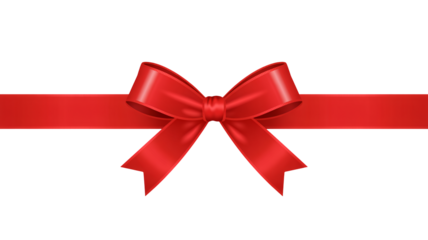 Elegant red satin ribbon bow for festive gift wrapping and special occasions
