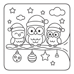  Happy Christmas Coloring Pages, Bold and Easy Cozy Winter Coloring Pages, Christmas Coloring Book Pages, Kids, Adults, Teens, Black and white Drawing, Line Art, Vector Illustration, bold and easy,