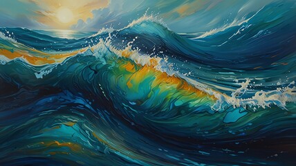 abstract blue background with waves