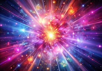 Fototapeta premium Cosmic Particle Explosion Background