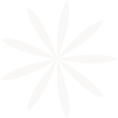 Abstract Delicate White Petal Flower Shape Isolated on Transparent Background Subtle Organic Design Minimalist Graphic Element