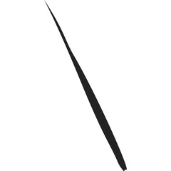 Abstract Diagonal Black Brush Stroke Shape Isolated on White Background with Transparent Background