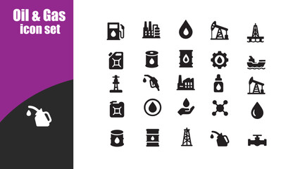 Oil , Gas  icon set.