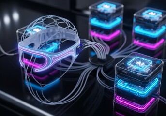 Abstract technology background with glowing blue lines depicting a futuristic fiber optics computer network connection wave of light and energy