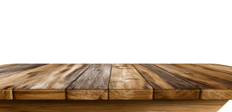 Vintage wood surface isolated on transparent background
