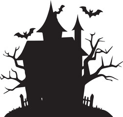 halloween background with haunted house