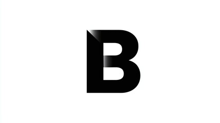Letter b logo design modern black and white initial b branding identity graphic design