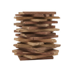 Stack Of Rough Wood Planks Isolated On Transparent Background Detailed Texture Natural Wood Grain Construction Material