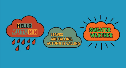 Autumn season weather leaves falling sweater weather illustration