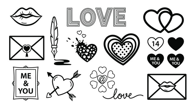 Valentine's Day designs for romantic cards and sweet loving messages