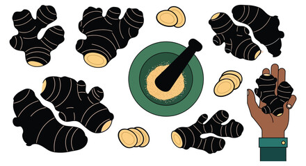 Ginger root benefits and uses fresh ginger spice and ginger powder