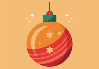 A festive christmas ornament with stars and stripes creating a decorative holiday element for seasonal celebrations and decorations