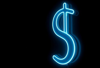 Fototapeta premium Dollar sign 3D icon on black background symbol design