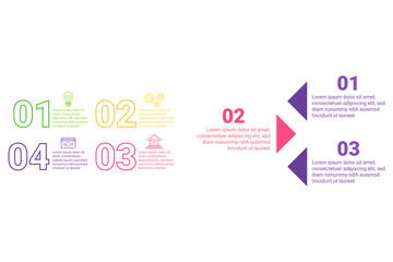 Infographic set presenting visually engaging arrangement of key concepts. Each segment highlighting themes such as creativity, community, and information flow