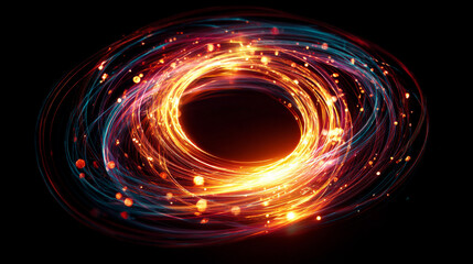 Dynamic energy vortex spiraling toward a bright center, symbolizing power, motion, transformation, focus, and the concentrated force of energy in an abstract visual.
