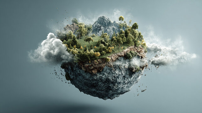 Earth and nature intertwined with futuristic technology elements symbolizing environment sustainability and global care concept digital illustration for climate conservation green energy awareness - Powered by Adobe