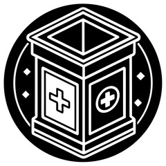 Medical donation box silhouette