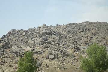 Majestic rocky mountains against a clear sky
