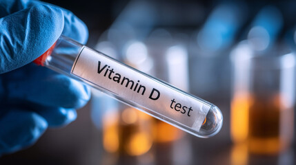Vitamin D blood test sample, lab analysis, nutrient level screening