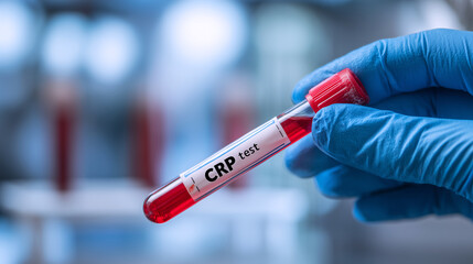 Naklejka premium CRP inflammation blood test, lab diagnostic sample, clinical biomarker