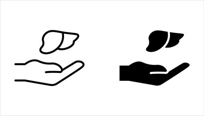 Organ Donation Icon Set, Medical Collection, Human Organ Donation Concept Linear Pictograms on white background